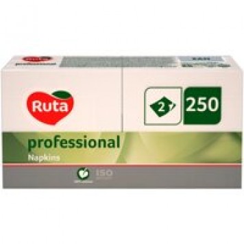 Салфетки бумажные (Ruta, Professional, 1/4 слож, 33*33 см, 2-сл, 100% целлюлоза, цвет шампань, 250 листов, 4 упак/кор, k0546)