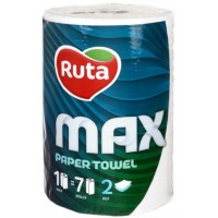 Полотенца бумажные (Ruta, рул., MAX, 2-сл, 100% целлюлоза, белый цвет, 1 рул/упак, 10 рул/кор, R0599)
