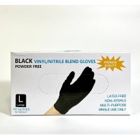 Перчатки одноразовые (Wally plastic, разм.L, черный цвет, 100 шт/упак, 10 упак/кор)