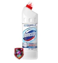 Средство (для сантехники, Domestos, Ультра Белый, 1 л, 12 шт/кор)