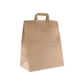 Пакет бумажный (крафт, с плоской ручкой, из первичного сырья, 320*200*370 мм, 25 шт/упак, 8 упак/кор, (108-035))