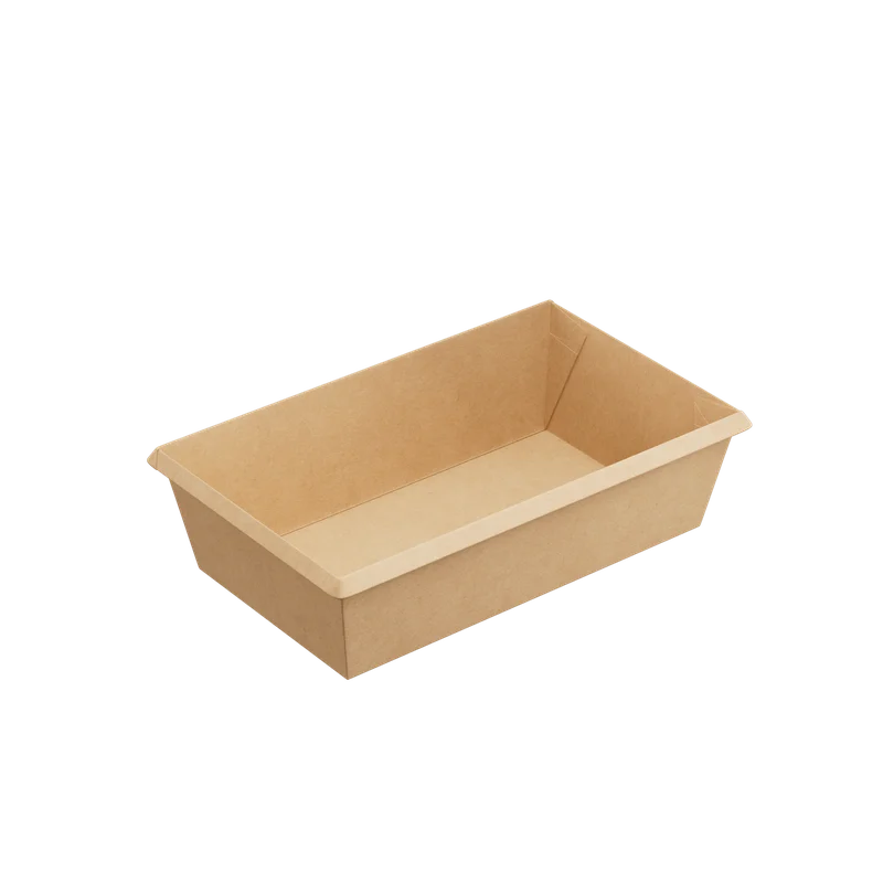 Контейнер (1ЕА, OneClick bottom 800/b, без крышки, крафт, 800 мл, 120/200*100/180*55 мм, 50 шт/упак, 6 упак/кор, OCbot800/b)