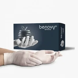 Перчатки одноразовые (нитриловые, BENOVY, разм.S, неопудренные, белый цвет, 100 шт/упак, 10 упак/кор)