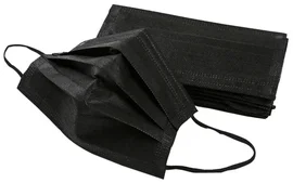 Маска одноразовая (трехслойная по ТУ 32.50.50-007-70834095-2022, черный цвет, 50 шт/упак)