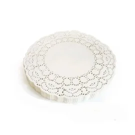 Салфетки бумажные (AVIORA, ажурная круглая, 18 см, белый цвет, 250 шт/упак, 104-055)