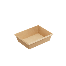 Контейнер (1ЕА, OneClick bottom 500/b, без крышки, крафт, 500 мл, 120/160*100/140*45 мм, 50 шт/упак, 8 упак/кор, OCbot500/b)