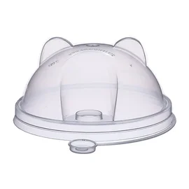 Крышка (для стаканов, пластик, CAT, ПРОЗРАЧНЫЙ цвет, с питейником, 90 мм, купольная Ушки, 45 шт/упак, 20 упак/кор, СП090САТ/П)