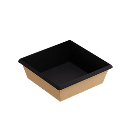 Контейнер (1ЕА, OneClick bottom 550/b, без крышки, крафт, 550 мл, 130/130*110/110*45 мм, 50 шт/упак, 8 упак/кор, OCbot550/b)