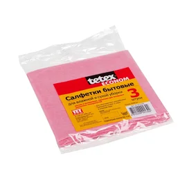 Салфетки (вискозные, TETEX, 30*34 см, 3 шт/упак, 40 упак/кор, (01-04-0130))