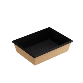 Контейнер (1ЕА, OneClick bottom 1000/bBLACK, без крышки, черный цвет, 1000 мл, 150/200*130/180*55 мм, 50 шт/упак, 6 упак/кор, OCbot1000/bBL)