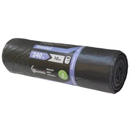 Мешки для мусора (ПНД, Glionni, 240л, черный цвет, 10 шт/рул, 25 рул/кор, STANDART)