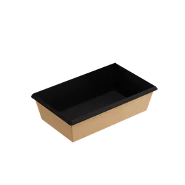 Контейнер (1ЕА, OneClick bottom 800/bBLACK, без крышки, черный цвет, 800 мл, 120/200*100/180*55 мм, 50 шт/упак, 6 упак/кор, OCbot800/bBL)