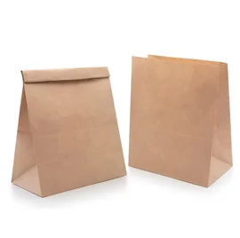 Пакет бумажный (крафт прямоугольное дно, без ручки, "на вынос", 320*200*340 мм, 25 шт/упак, 20 упак/кор, (108-072))