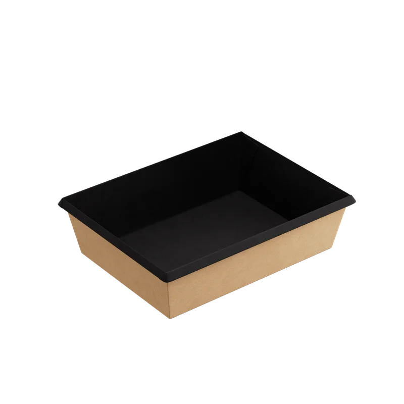 Контейнер (1ЕА, OneClick bottom 1000/bBLACK, без крышки, черный цвет, 1000 мл, 150/200*130/180*55 мм, 50 шт/упак, 6 упак/кор, OCbot1000/bBL)