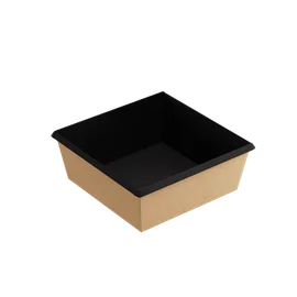 Контейнер (1ЕА, OneClick bottom 1250/bBL, без крышки, черный цвет, 1250 мл, 165/165*145/145*65 мм, 50 шт/упак, 6 упак/кор, OCbot1250/bBL)