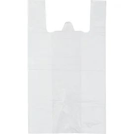 Пакет-майка (ПНД, 28+14*50 см, 13 мкм, белый цвет, 100 шт/упак)
