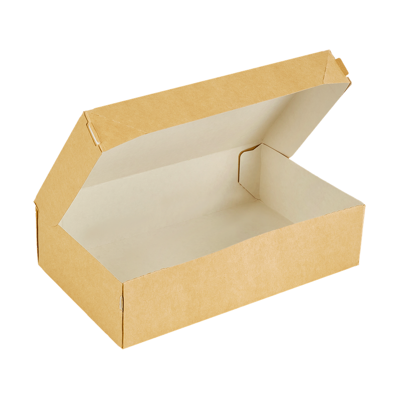 Упаковка (DoEco, CAKE 1900, крафт, 230/140/60 мм, 25 шт/упак, 12 упак/кор, с ламинацией)