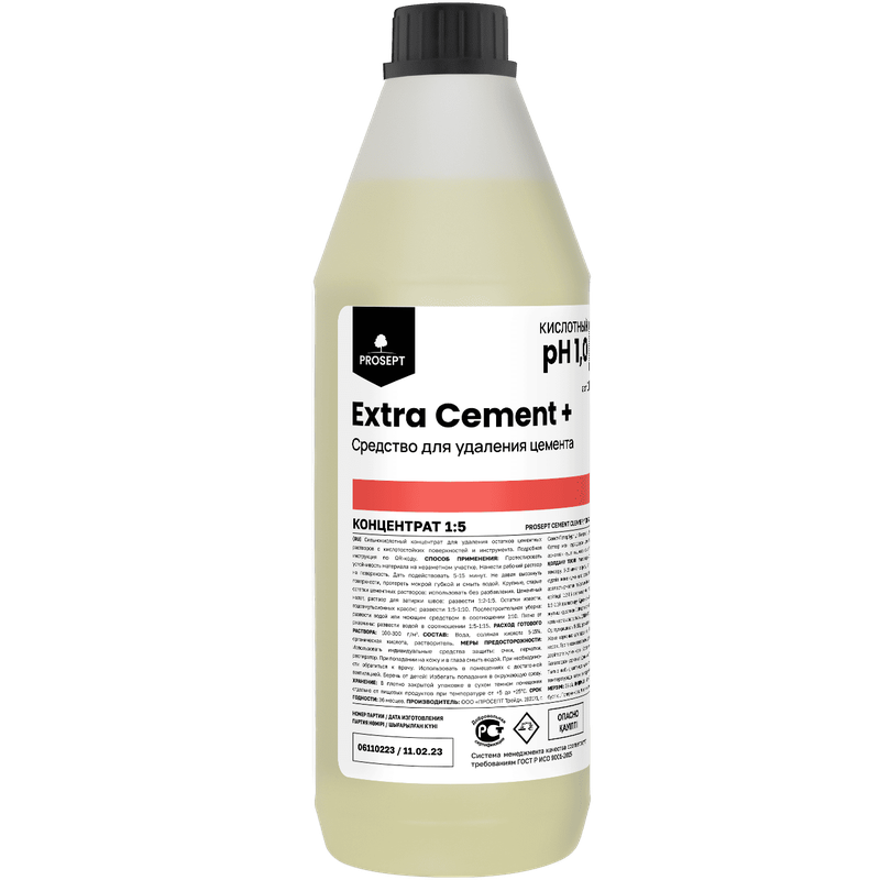 Средство (удалитель цемента, PROSEPT, Extra Cement+, 1 л, 12 шт/кор, концентрат, 103EX-1)