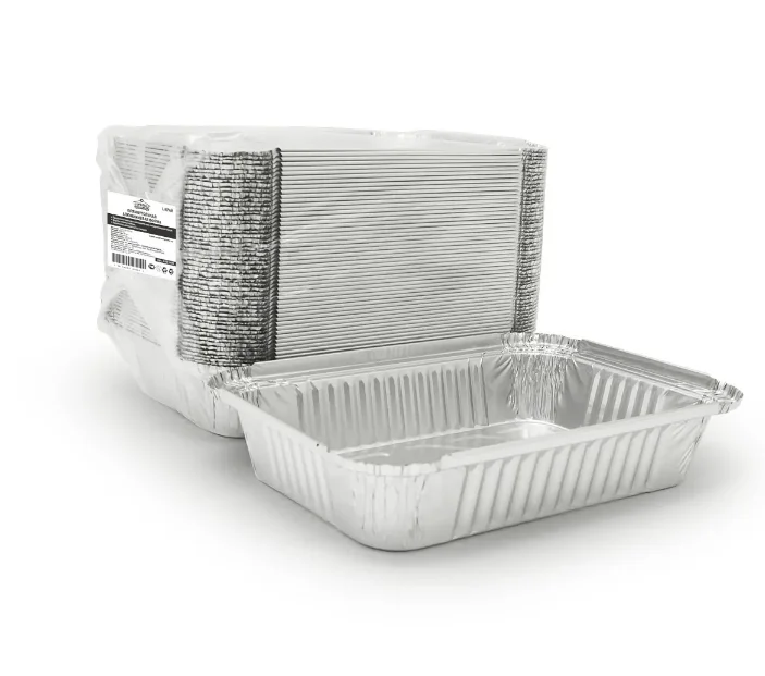 Форма алюминиевая (ГОРНИЦА, прямоуг, L-край, 880 мл, верх.вн.р-р218*156*38 мм, дно 180*118 мм, 50 шт/упак,600 шт/кор, арт. 410-008) крышка 14355