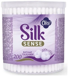 Ватные палочки (Ola! Silk Sense, 200 шт/упак, в круглой банке)