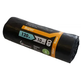 Мешки для мусора (ПНД, Glionni, 120л, черный цвет, 10 шт/рул, 25 рул/кор, Super)