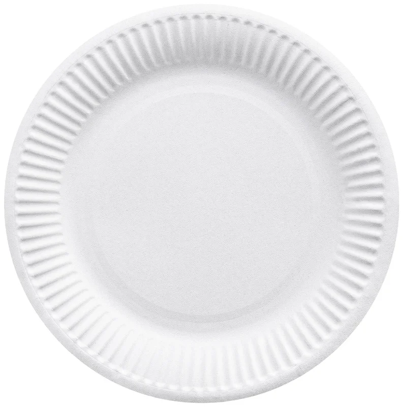 Тарелка (AVIORA, картон, D=230 мм, белый цвет, 50 шт/упак, 14 упак/кор, 411-153)