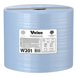 Материал протирочный (VEIRO Professional Comfort, W201, 2-сл, 350 м, синий цвет, 2 рул/упак)