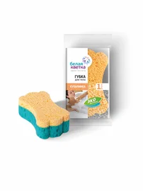 Губка для тела (Белая кветка, Купалинка, 130*85*45 мм, 24 шт/кор, (0601))