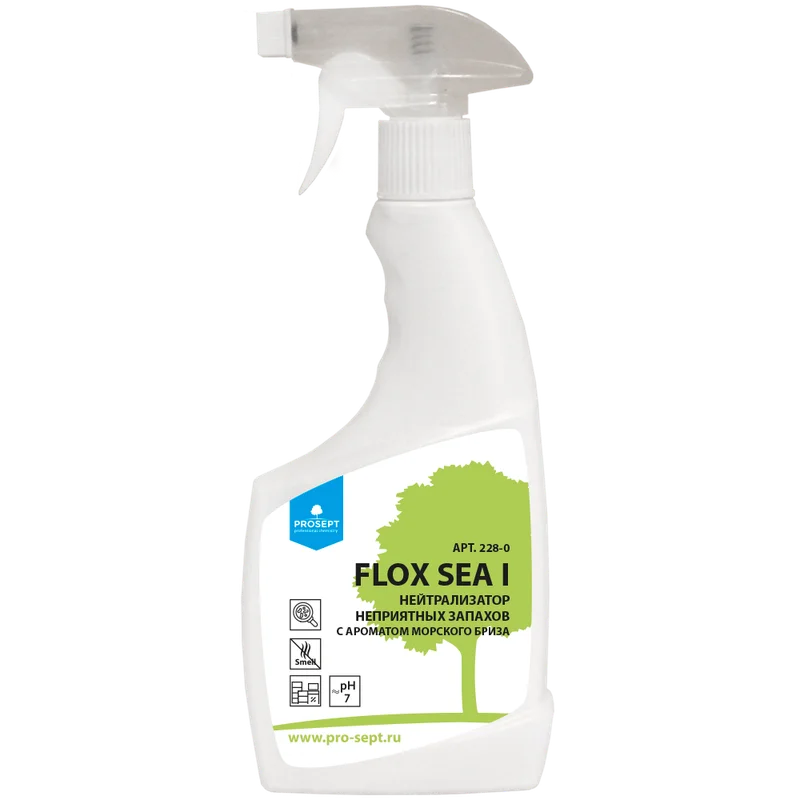 Освежитель воздуха (нейтрализатор запаха, PROSEPT, Flox Sea I, 0,5 л, 12 шт/кор, с ароматом морского бриза, концентрат (228-0))
