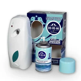 Комплект (освежитель воздуха, ДО-РЕ-МИ Premium, Дыхание моря (Морской бриз), (автомат.диспенсер+сменный баллон 250 мл))