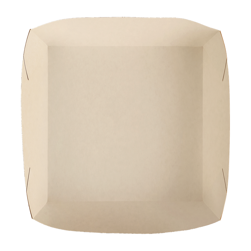 Упаковка (DoEco, TRAY 550, 139/139/40 мм, крафт, 50 шт/упак, 6 упак/кор, с ламинацией)