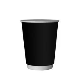 Стакан бумажный (ThermoCup, одноразовый, 2 сл., черный матовый, без печати, 250/285 мл, 20 шт/упак, 25 упак/кор, (220221))