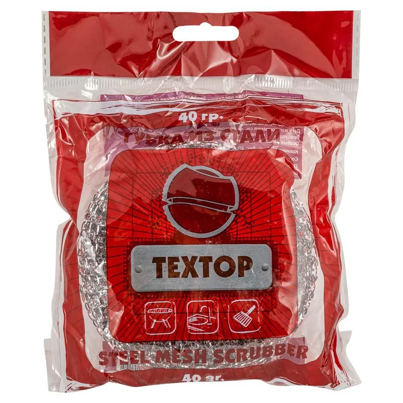 Мочалки металлические (TEXTOP, SPIRAL, 40 гр, 1 шт/упак, 120 шт/кор)