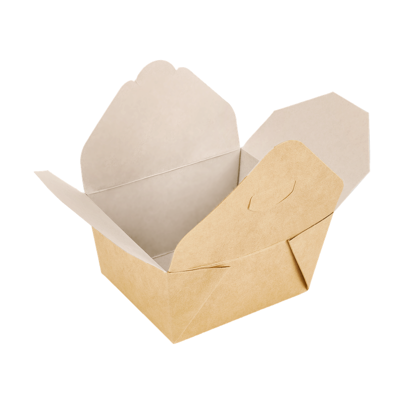 Упаковка (DoEco, FOLD BOX 600, крафт, 110/90/73 мм, 25 шт/упак, 15 упак/кор, с ламинацией)