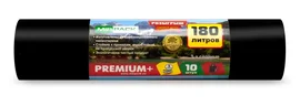 Мешки для мусора (ПВД, MirPack, 180л, 93*110 см, черный цвет, 35 мкр, 10 шт/рул, 14 рул/кор, Premium+, 18010530)