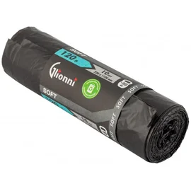 Мешки для мусора (ПНД, Glionni, 120л, черный цвет, 10 шт/рул, 25 рул/кор, Soft)