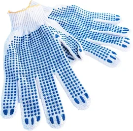 Перчатки Х/Б (с ПВХ, 4 нити, 10 класс, белый цвет, 500 пар/упак)