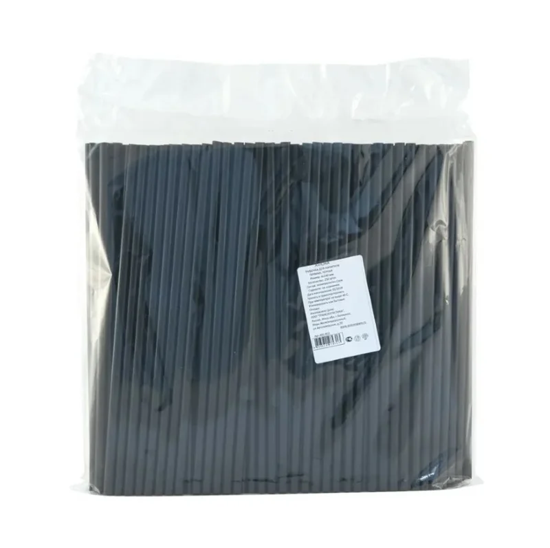 Трубочки (прямые, 8*240 мм, черный цвет, AVIORA, 250 шт/упак, 24 упак/кор, (401-981))