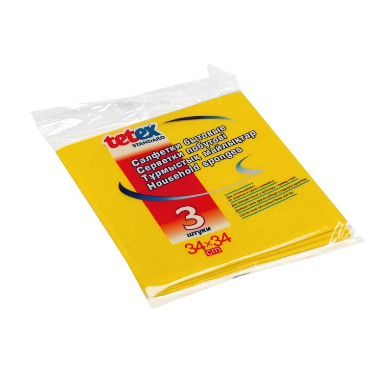 Салфетки (вискозные, TETEX, 34*34 см, 3 шт/упак, 50 упак/кор, 02-04-0162)