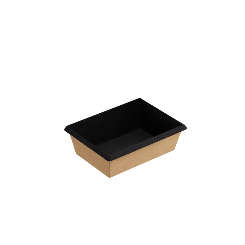 Контейнер (1ЕА, OneClick bottom 400/bBLACK, без крышки, черный цвет, 400 мл, 100/135*85/120*45 мм, 50 шт/упак, 12 упак/кор, OCbot400/bBL)