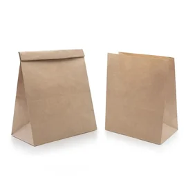 Пакет бумажный (крафт прямоугольное дно, без ручки, "на вынос", 220*120*290 мм, 25 шт/упак, 40 упак/кор, (108-050))