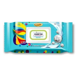 Салфетки влажные (Vestar, 120 шт, с клапаном, 16 упак/кор)