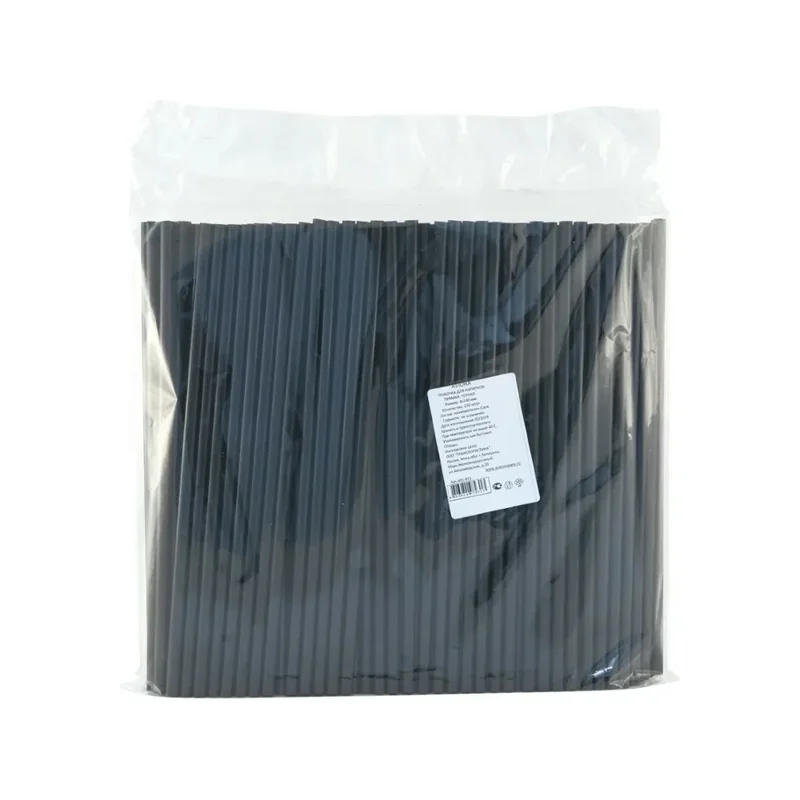 Трубочки (прямые, 8*240 мм, черный цвет, AVIORA, 250 шт/упак, 24 упак/кор, (401-981))