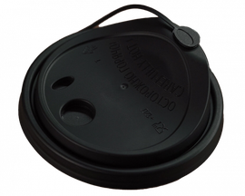 Крышка (ФЛИП-ТОП, пластик, для бумажных стаканов, ЧЕРНЫЙ цвет, D-90 мм, 50 шт/упак, 20 упак/кор, (с удлиненным питейником))