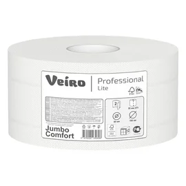 Бумага туалетная (VEIRO, 2-сл, отбелен.макул., Professional Lite, JUMBO COMFORT, 150 м, 12 рул/спайка)