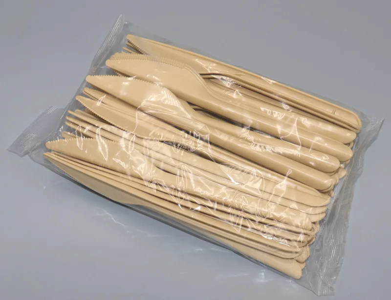 Нож (БИО, крахмал (биополимер), цвет Крафт, 178 мм, 50 шт/упак, 20 упак/кор, (арт. 4031))