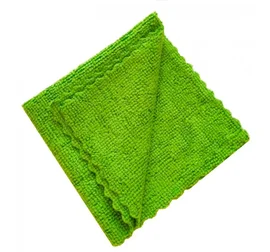 Салфетки (микрофибра, 40*40 см, 200 гр/м2, зеленый цвет, 300 шт/кор, махра)