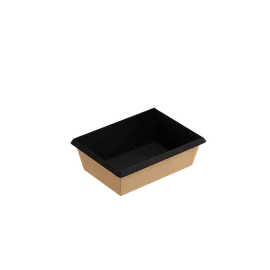 Контейнер (1ЕА, OneClick bottom 400/bBLACK, без крышки, черный цвет, 400 мл, 100/135*85/120*45 мм, 50 шт/упак, 12 упак/кор, OCbot400/bBL)