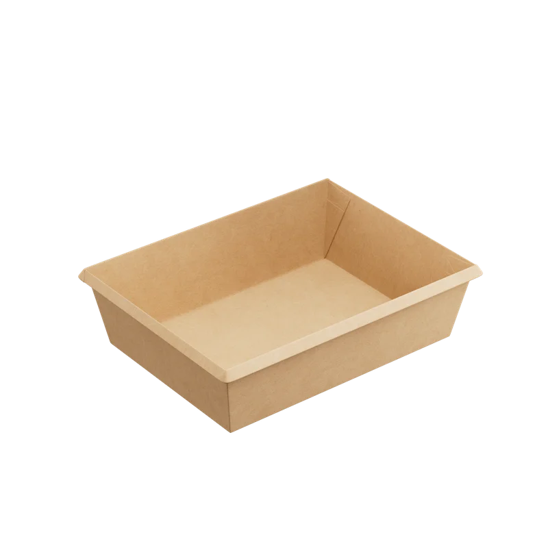 Контейнер (1ЕА, OneClick bottom 1000/b, без крышки, крафт, 1000 мл, 150/200*130/180*55 мм, 50 шт/упак, 6 упак/кор, OCbot1000/b)