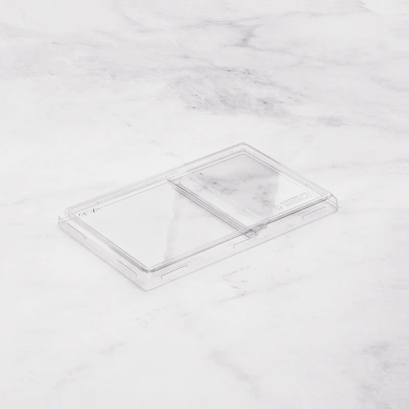 Крышка (1ЕА, пластик, OneClick lid 800Db/0, прозрачный цвет, 2 секции, 120*200*0 мм, 50 шт/упак, 6 упак/кор, OClid800DB/0)